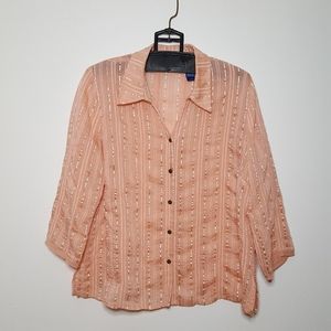 Women's JH Collectible 3/4 sleeve button down